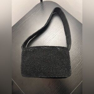 Black beaded shoulder bag